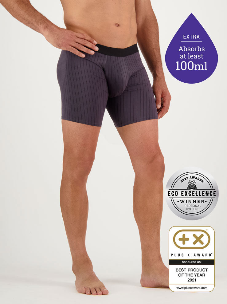 Confitex for Men washable, leakproof, super absorbent underwear for incontinence now in longer legs. Absorbs at least 100ml!