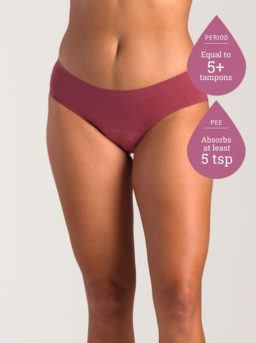 Just’nCase pee-proof and period-proof midi briefs in dusk cotton